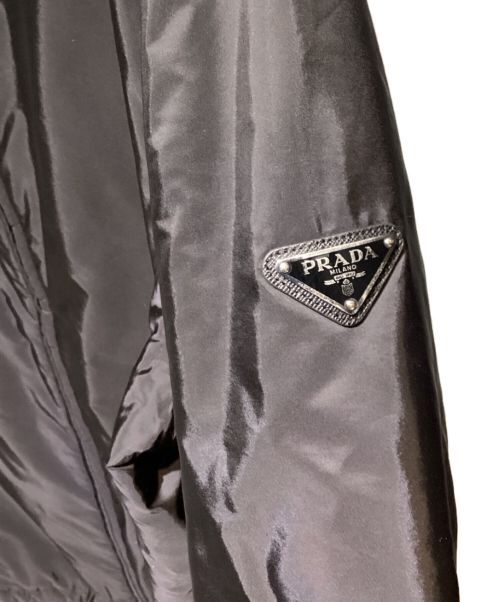 PRADA（プラダ）PRADA (プラダ) Reversible Nylon Padded Jacket（リバーシブルナイロンパデッドジャケット） ブラック×ブルー サイズ:54の古着・服飾アイテム