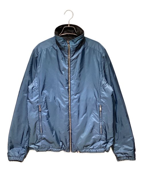 PRADA（プラダ）PRADA (プラダ) Reversible Nylon Padded Jacket（リバーシブルナイロンパデッドジャケット） ブラック×ブルー サイズ:54の古着・服飾アイテム