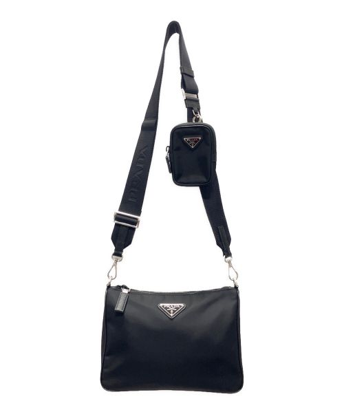PRADA（プラダ）PRADA (プラダ) RE-NYLON サフィアーノ ショルダーバッグ ブラックの古着・服飾アイテム