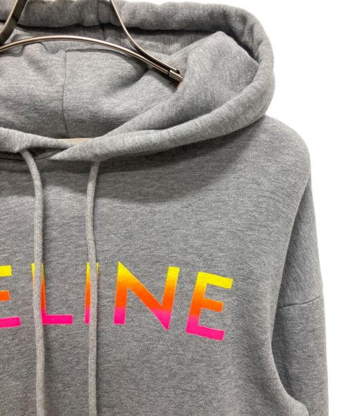 CELINE（セリーヌ）CELINE (セリーヌ) グラデーション ロゴ ルーズ フーディ グレー サイズ:XSの古着・服飾アイテム