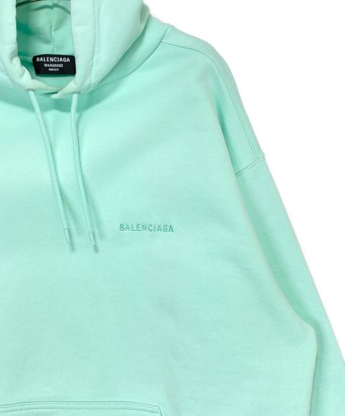 BALENCIAGA（バレンシアガ）BALENCIAGA (バレンシアガ) ロゴパーカー ミント サイズ:XLの古着・服飾アイテム