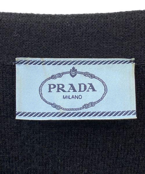 PRADA（プラダ）PRADA (プラダ) ロゴカーディガン ブラック サイズ:38の古着・服飾アイテム