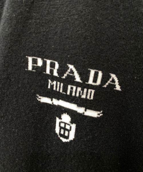 PRADA（プラダ）PRADA (プラダ) ロゴカーディガン ブラック サイズ:38の古着・服飾アイテム