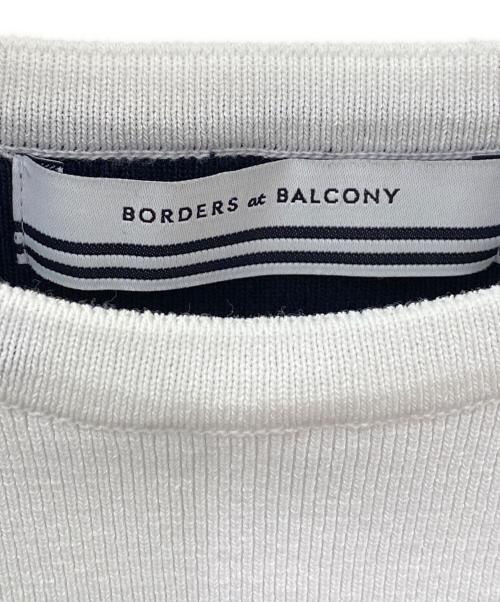 BORDERS at BALCONY（ボーダーズアットバルコニー）BORDERS at BALCONY (ボーダーズアットバルコニー) SCALLOP TOP ホワイト×ネイビー サイズ:36の古着・服飾アイテム