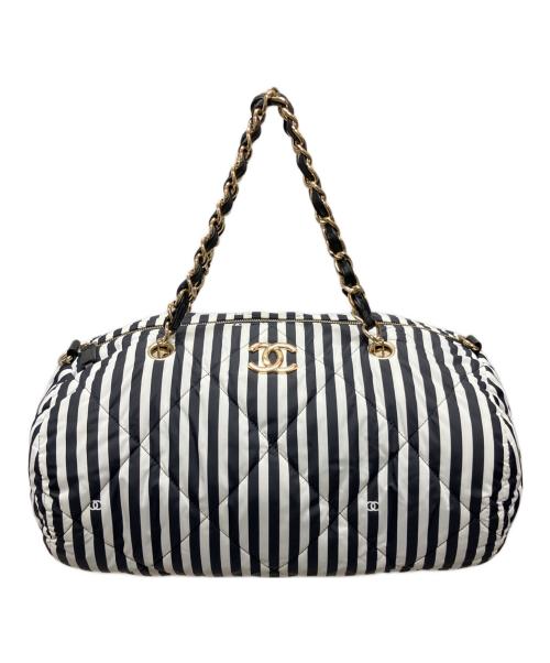 CHANEL（シャネル）CHANEL (シャネル) ボーリングバッグ ホワイト×ブラックの古着・服飾アイテム