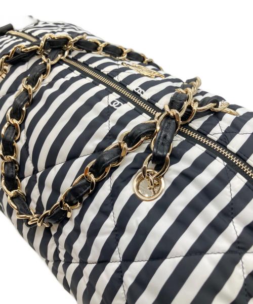CHANEL（シャネル）CHANEL (シャネル) ボーリングバッグ ホワイト×ブラックの古着・服飾アイテム