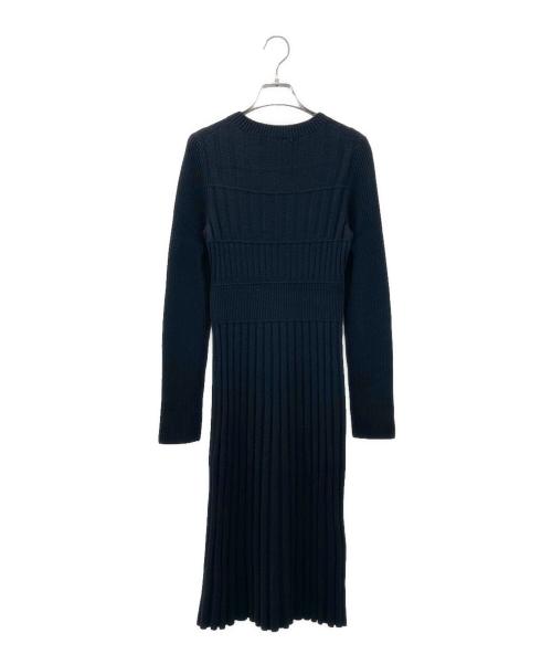 CHANEL（シャネル）CHANEL (シャネル) カメリア ブローチ ニット ワンピース ブラック サイズ:34の古着・服飾アイテム