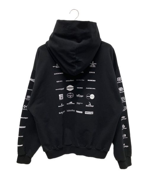 BALENCIAGA（バレンシアガ）BALENCIAGA (バレンシアガ) 22SS　Archives Logos Hoodie Medium Fit/アーカイブロゴプルオーバーパーカー ブラック サイズ:XSの古着・服飾アイテム