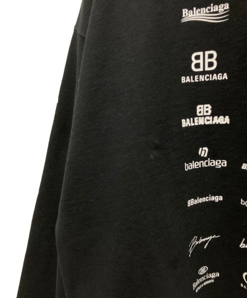 BALENCIAGA（バレンシアガ）BALENCIAGA (バレンシアガ) 22SS　Archives Logos Hoodie Medium Fit/アーカイブロゴプルオーバーパーカー ブラック サイズ:XSの古着・服飾アイテム