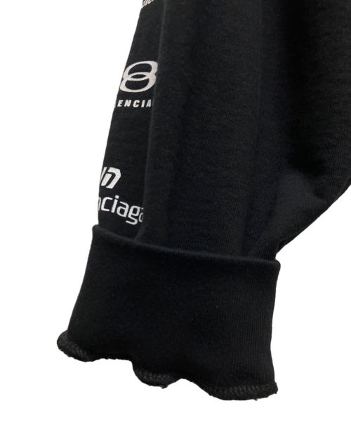 BALENCIAGA（バレンシアガ）BALENCIAGA (バレンシアガ) 22SS　Archives Logos Hoodie Medium Fit/アーカイブロゴプルオーバーパーカー ブラック サイズ:XSの古着・服飾アイテム