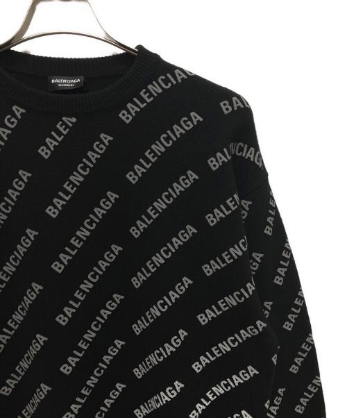 BALENCIAGA（バレンシアガ）BALENCIAGA (バレンシアガ) オールオーバーロゴニット ブラック サイズ:Sの古着・服飾アイテム