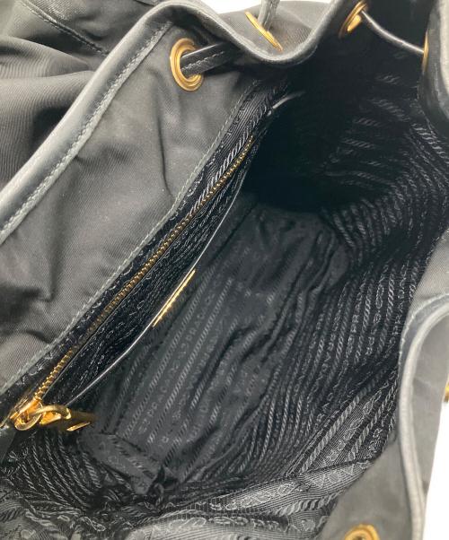 PRADA（プラダ）PRADA (プラダ) レザー切り替えナイロンバックパック ブラックの古着・服飾アイテム