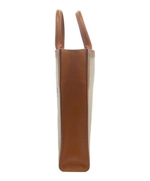 CELINE（セリーヌ）CELINE (セリーヌ) バーティカル カバ CABAS キャンバストート /2WAYハンドバッグ アイボリー×ブラウンの古着・服飾アイテム