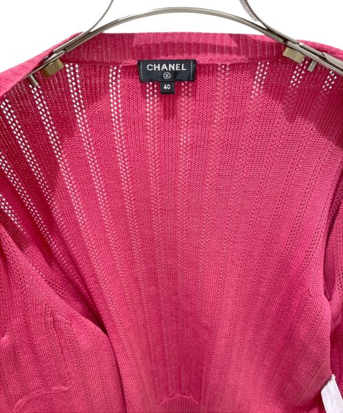 CHANEL（シャネル）CHANEL (シャネル) ココボタン ニット カーディガン ピンク サイズ:40の古着・服飾アイテム