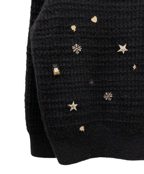 CHANEL（シャネル）CHANEL (シャネル) カシミヤ ウール アイコンニット ブラック サイズ:48の古着・服飾アイテム