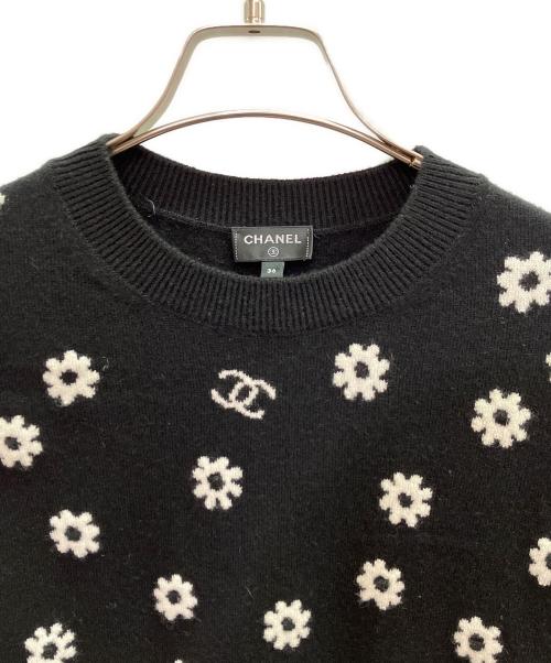 CHANEL（シャネル）CHANEL (シャネル) カシミヤ ココマーク デイジーニット プルオーバー ブラック サイズ:36の古着・服飾アイテム