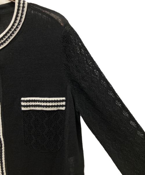 CHANEL（シャネル）CHANEL (シャネル) P60 ココボタン 4ポケット シルクレースドレス ブラック サイズ:38の古着・服飾アイテム
