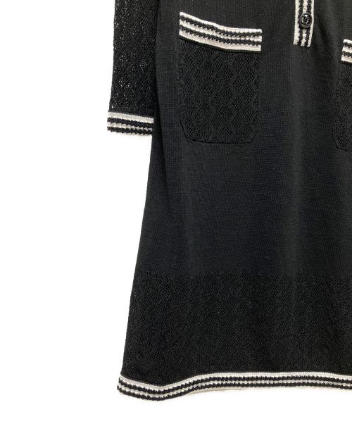 CHANEL（シャネル）CHANEL (シャネル) ココマークボタンニットワンピース ブラック サイズ:38の古着・服飾アイテム