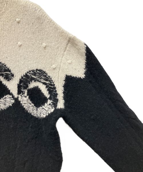 CHANEL（シャネル）CHANEL (シャネル) P70 ココネージュ カシミヤ ノルディック ニット プルオーバー ホワイト×ブラック サイズ:34の古着・服飾アイテム