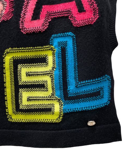CHANEL（シャネル）CHANEL (シャネル) カシミヤ混 ロゴ ニット ベスト ブラック サイズ:34の古着・服飾アイテム