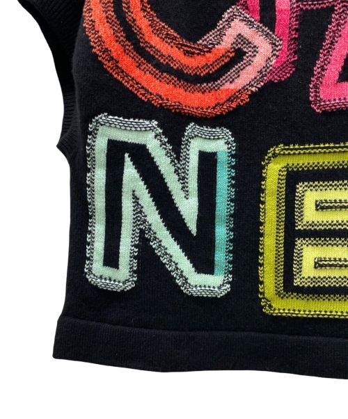 CHANEL（シャネル）CHANEL (シャネル) カシミヤ混 ロゴ ニット ベスト ブラック サイズ:34の古着・服飾アイテム