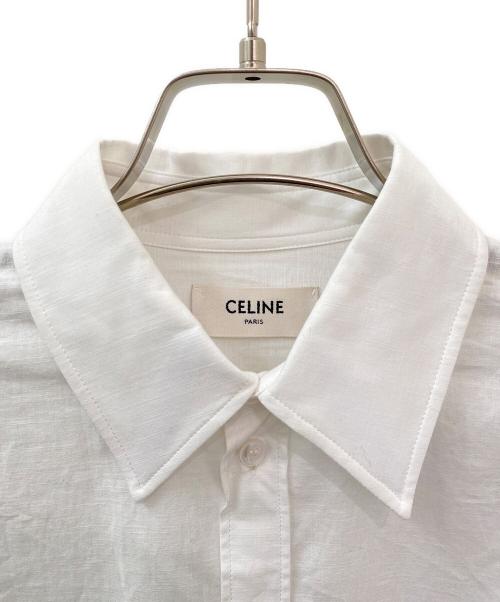 CELINE（セリーヌ）CELINE (セリーヌ) トリオンフロゴオーバーサイズシャツ ホワイト サイズ:34の古着・服飾アイテム