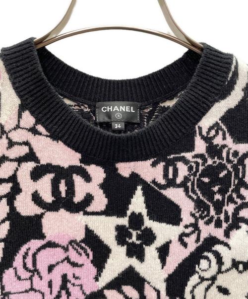 CHANEL（シャネル）CHANEL (シャネル) ココボタン P73 カシミヤ ニット ブラック サイズ:34の古着・服飾アイテム