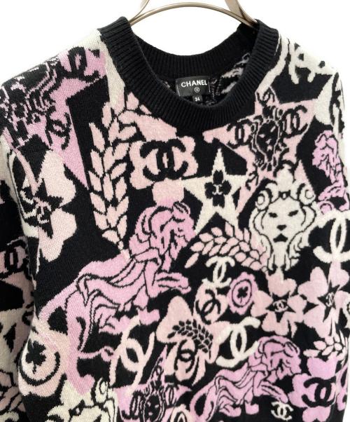 CHANEL（シャネル）CHANEL (シャネル) ココボタン P73 カシミヤ ニット ブラック サイズ:34の古着・服飾アイテム