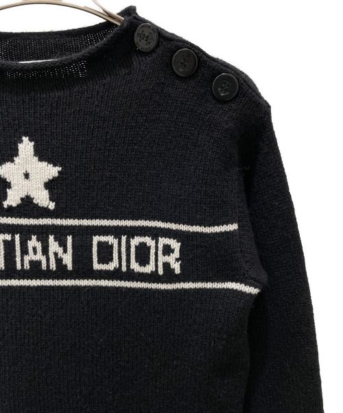 Christian Dior（クリスチャン ディオール）Christian Dior (クリスチャン ディオール) カシミヤロゴニット ブラック サイズ:38の古着・服飾アイテム