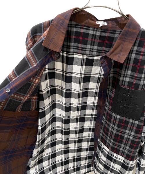LOEWE（ロエベ）LOEWE (ロエベ) アナグラムレザーパッチワークシャツ サイズ:42の古着・服飾アイテム