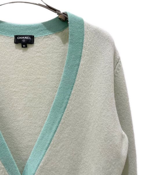 CHANEL（シャネル）CHANEL (シャネル) ココボタンカシミヤカーディガン グリーン サイズ:36の古着・服飾アイテム