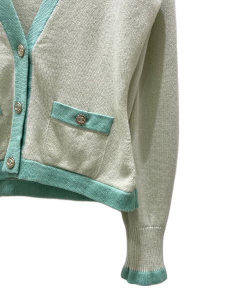CHANEL（シャネル）CHANEL (シャネル) ココボタンカシミヤカーディガン グリーン サイズ:36の古着・服飾アイテム