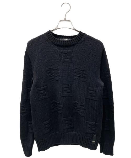 FENDI（フェンディ）FENDI (フェンディ) ジャガードズッカニット ブラック サイズ:44の古着・服飾アイテム