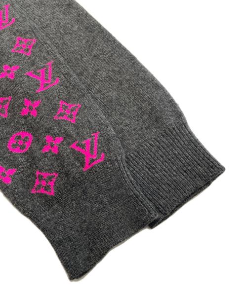 LOUIS VUITTON（ルイ ヴィトン）LOUIS VUITTON (ルイ ヴィトン) モノグラムデザイン カシミヤニット グレー サイズ:SIZE Sの古着・服飾アイテム