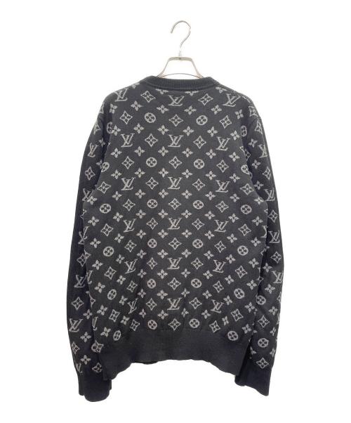 LOUIS VUITTON（ルイ ヴィトン）LOUIS VUITTON (ルイ ヴィトン) カシミヤ混 モノグラムデザインニット ブラック サイズ:SIZE Sの古着・服飾アイテム