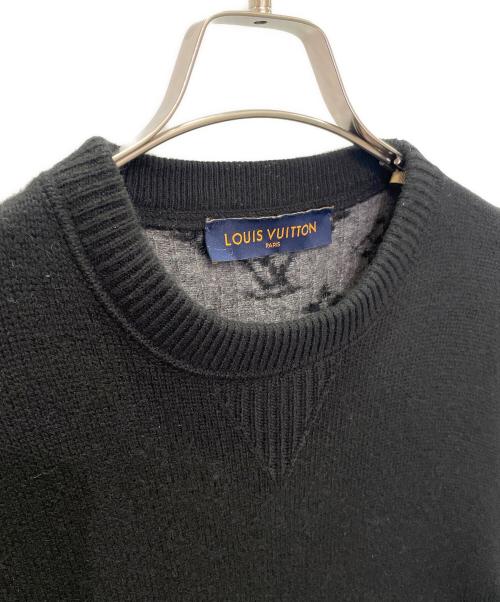 LOUIS VUITTON（ルイ ヴィトン）LOUIS VUITTON (ルイ ヴィトン) カシミヤ混 モノグラムデザインニット ブラック サイズ:SIZE Sの古着・服飾アイテム