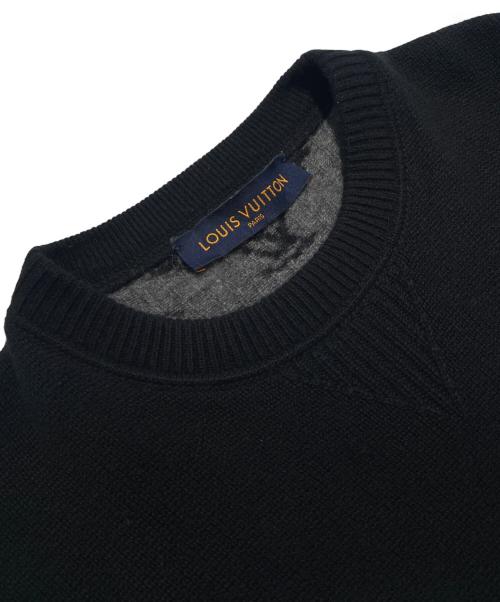 LOUIS VUITTON（ルイ ヴィトン）LOUIS VUITTON (ルイ ヴィトン) カシミヤ混 モノグラムデザインニット ブラック サイズ:SIZE Sの古着・服飾アイテム