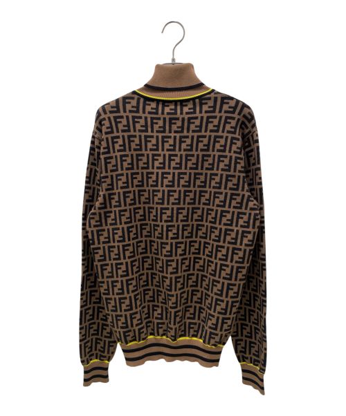 FENDI（フェンディ）FENDI (フェンディ) ズッカ柄タートルネックニット ブラウン サイズ:46の古着・服飾アイテム