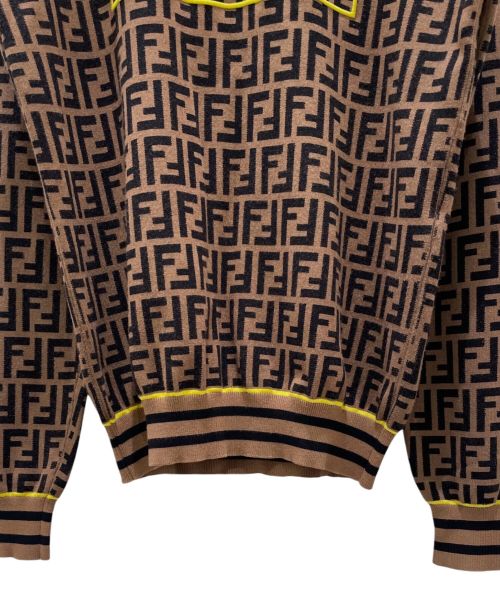 FENDI（フェンディ）FENDI (フェンディ) ズッカ柄タートルネックニット ブラウン サイズ:46の古着・服飾アイテム