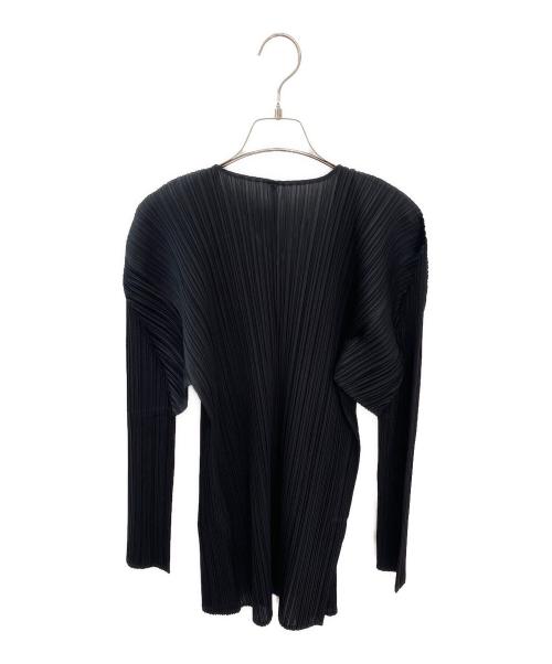ISSEY MIYAKE（イッセイミヤケ）ISSEY MIYAKE (イッセイミヤケ) プリーツカーディガン ブラック サイズ:Ⅿの古着・服飾アイテム