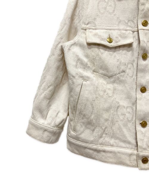 GUCCI（グッチ）GUCCI (グッチ) マキシGGジャガードジャケット アイボリー×ベージュ サイズ:44の古着・服飾アイテム