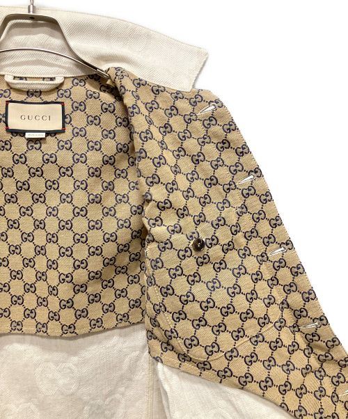 GUCCI（グッチ）GUCCI (グッチ) マキシGGジャガードジャケット アイボリー×ベージュ サイズ:44の古着・服飾アイテム