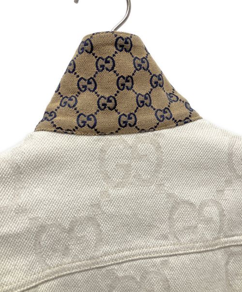 GUCCI（グッチ）GUCCI (グッチ) マキシGGジャガードジャケット アイボリー×ベージュ サイズ:44の古着・服飾アイテム