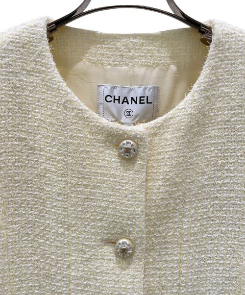 CHANEL（シャネル）CHANEL (シャネル) ツイードジャケット イエロー サイズ:42の古着・服飾アイテム