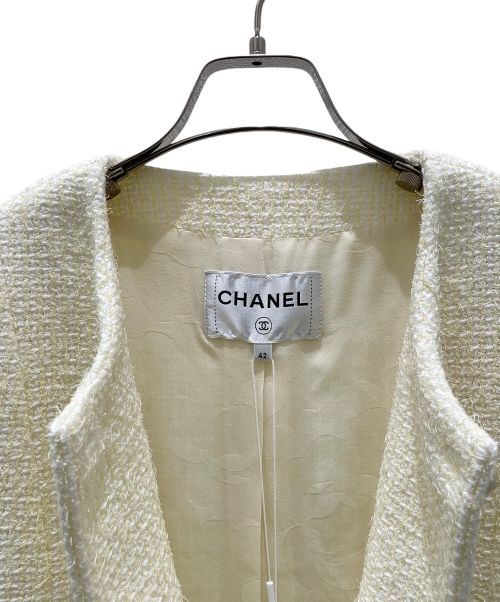 CHANEL（シャネル）CHANEL (シャネル) ツイードジャケット イエロー サイズ:42の古着・服飾アイテム