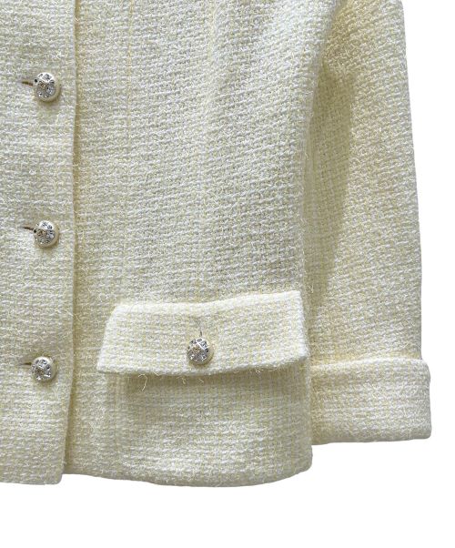 CHANEL（シャネル）CHANEL (シャネル) ツイードジャケット イエロー サイズ:42の古着・服飾アイテム