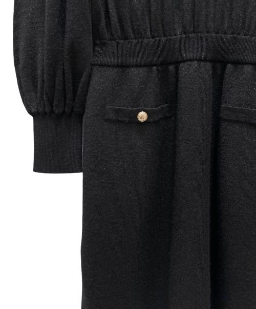 CHANEL（シャネル）CHANEL (シャネル) P65 ココボタンラメニットワンピース ブラック サイズ:36の古着・服飾アイテム