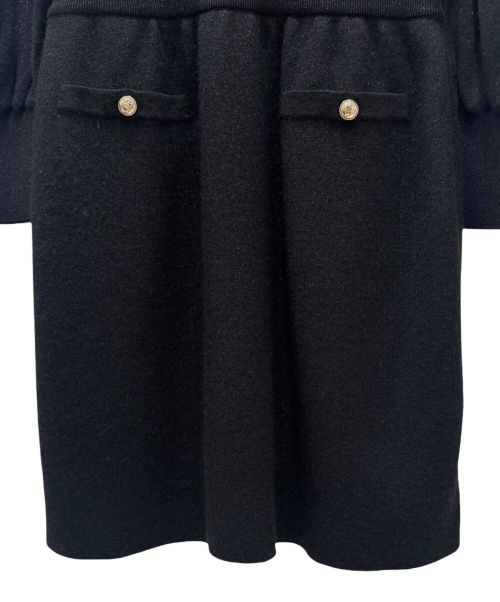 CHANEL（シャネル）CHANEL (シャネル) ココボタン ラメニット ワンピース ブラック サイズ:36の古着・服飾アイテム
