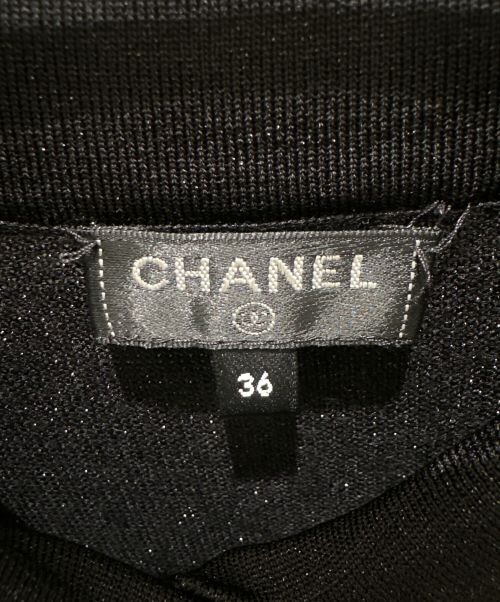 CHANEL（シャネル）CHANEL (シャネル) ココボタン ラメニット ワンピース ブラック サイズ:36の古着・服飾アイテム
