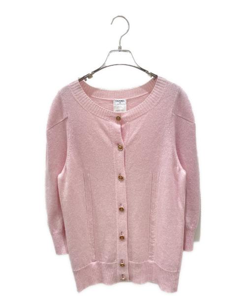CHANEL（シャネル）CHANEL (シャネル) P45 ココマークボタンカーディガン ピンク サイズ:36の古着・服飾アイテム
